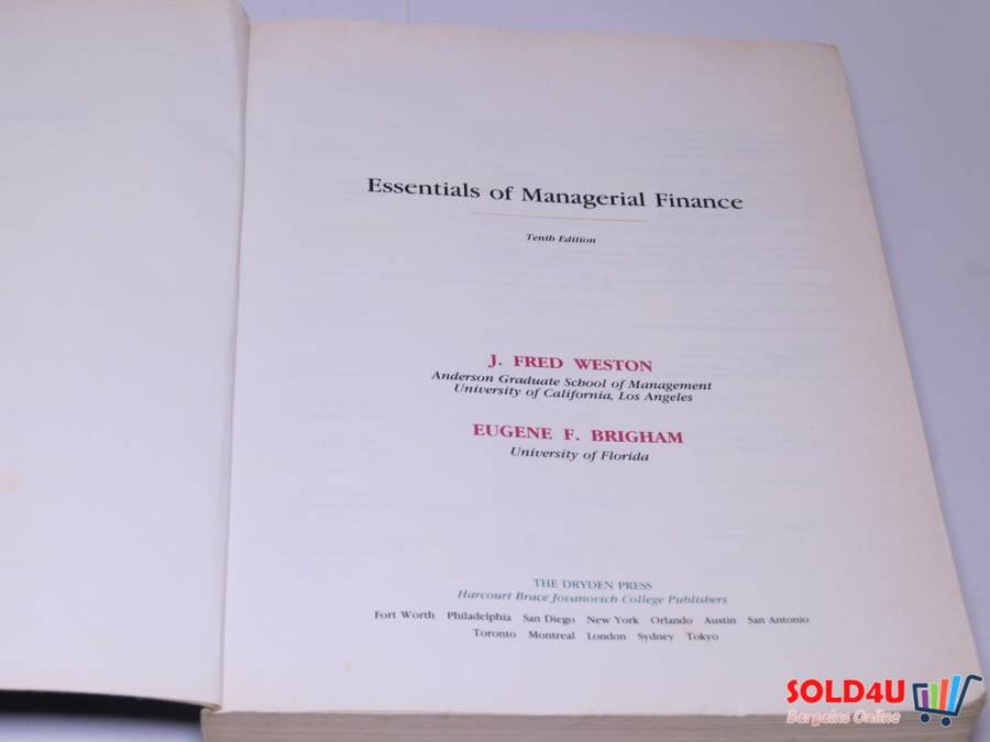 Essentials of managerial finance - J.Fred Weston , Eugene F.Brigham