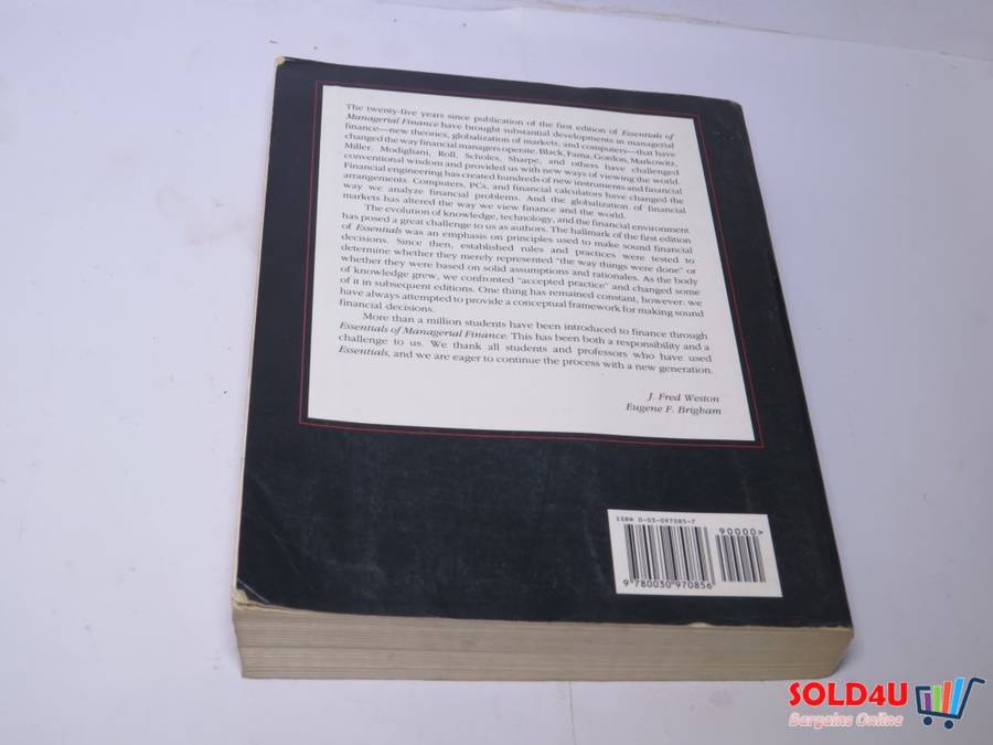 Essentials of managerial finance - J.Fred Weston , Eugene F.Brigham