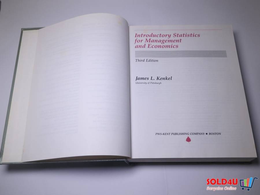 Introductory Statistics for Management and Economics 3rd Edition - James L.Kenkel