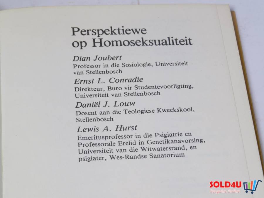 Perspektiewe op Homoseksualiteit - Joubert - Conradie - Louw -Hurst