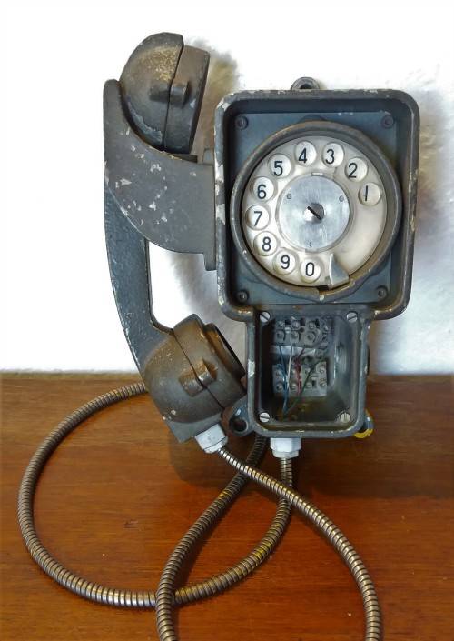 Vintage mine industrial telephone- very unique & rustic