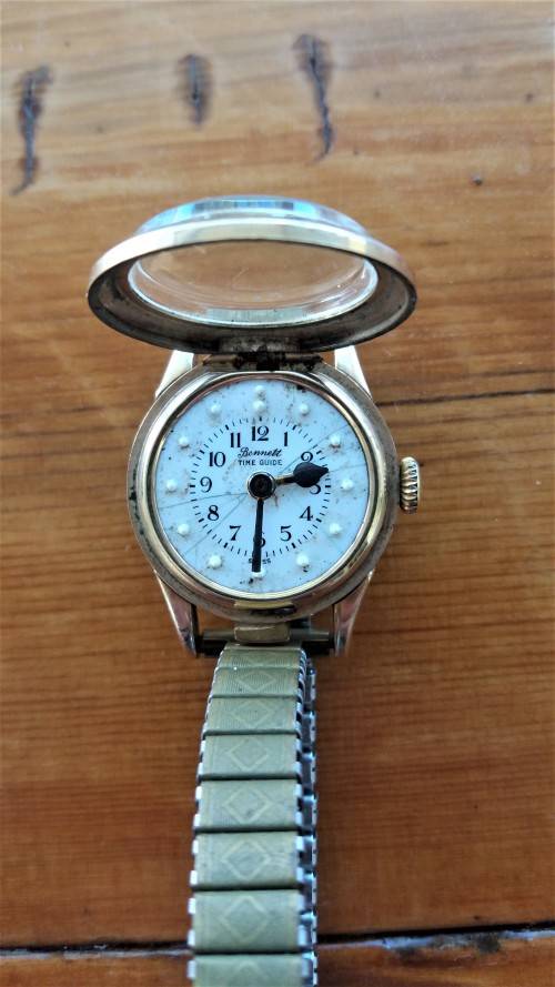 Vintage Bennett braille watch 14 karat gold plated #1- still working