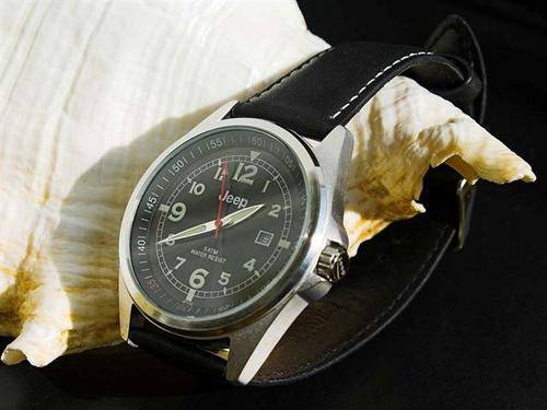 JEEP CLASSIC  LEATHER GENTS WATCH BLACK 11C