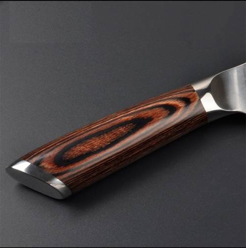 German Stainless Steel Chef Knife With Laser Etched Damascus Pattern