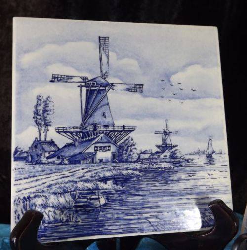 TWO VINTAGE DELFT PORCELAIN TILES from SUEZYT