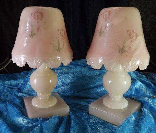 MARBLE RETRO SALMON PINK BOUDOIR LAMPS - from SUEZYT