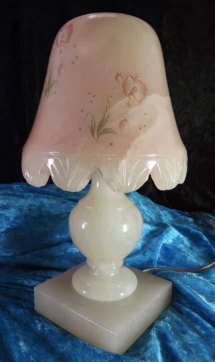 MARBLE RETRO SALMON PINK BOUDOIR LAMPS - from SUEZYT