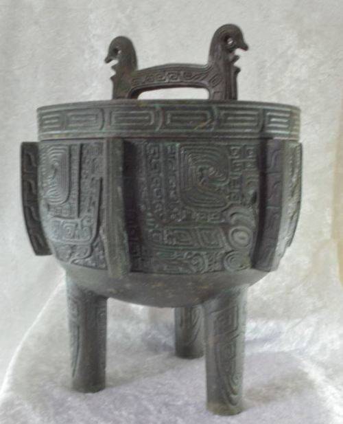 BRONZE WITH VERDIGRIS ORIENTAL VINTAGE ICE BUCKET - REPRODUCTION - from SUEZYT