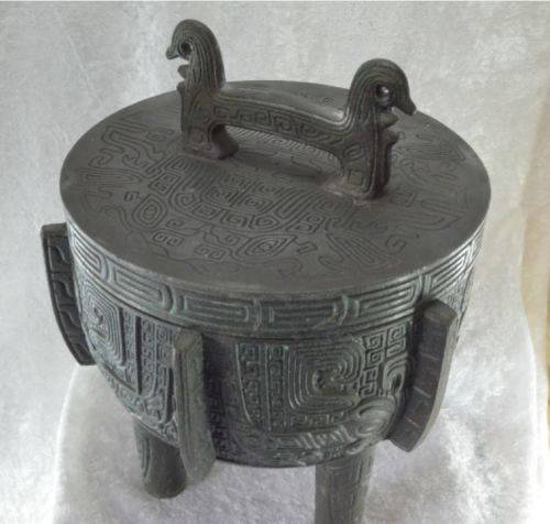 BRONZE WITH VERDIGRIS ORIENTAL VINTAGE ICE BUCKET - REPRODUCTION - from SUEZYT