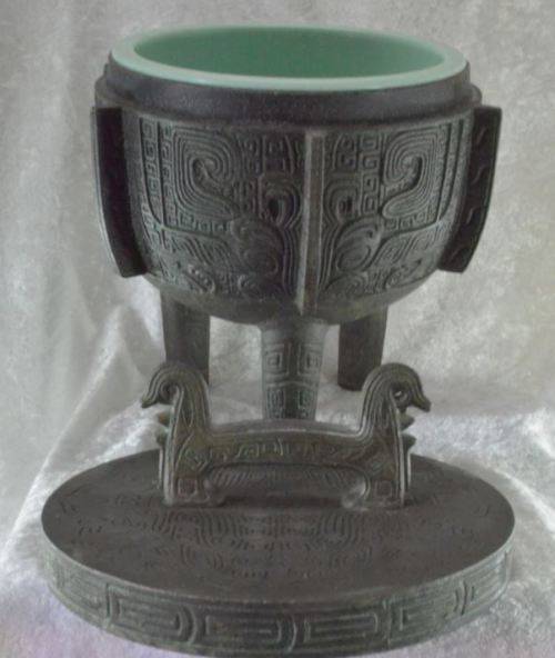 BRONZE WITH VERDIGRIS ORIENTAL VINTAGE ICE BUCKET - REPRODUCTION - from SUEZYT