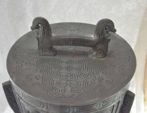 BRONZE WITH VERDIGRIS ORIENTAL VINTAGE ICE BUCKET - REPRODUCTION - from SUEZYT