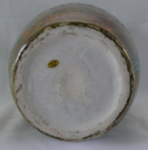 "reserved" 36cms LARGE CHINESE BROWN & TURQUOISE FLOWERED CERAMIC VASE - from SUEZYT