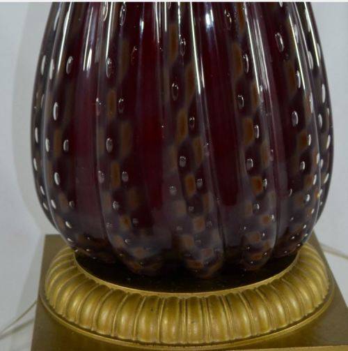 RESERVED FOR LORRETA -  RETRO LAMP - MID 20th CENTURY RIBBED GLASS LAMP BASE - 58cms - from SUEZYT