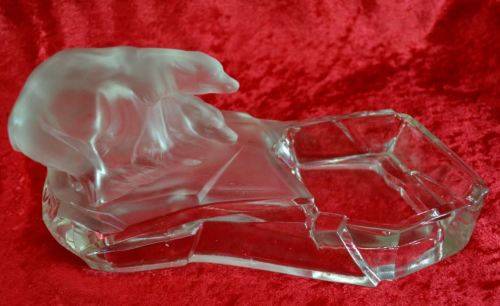KARL ZENTENER GLASS POLAR BEARS ASHTRAY - from SUEZYT