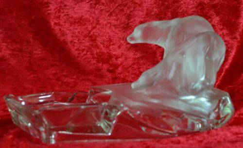 KARL ZENTENER GLASS POLAR BEARS ASHTRAY - from SUEZYT
