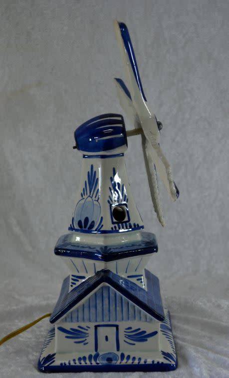 "RESERVED FOR RUDIE "BEAUTIFUL DELFT WINDMILL LAMP - WORKING - from SUEZYT
