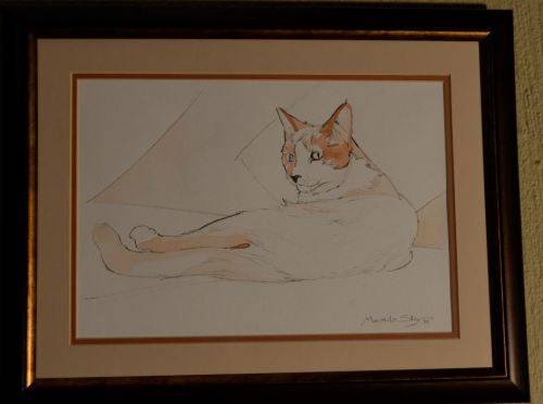 PASTEL OF A CAT - SIGNED MARNITZ STEY- from SUEZYT