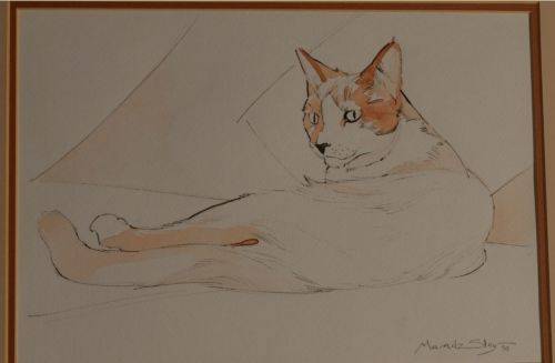 PASTEL OF A CAT - SIGNED MARNITZ STEY- from SUEZYT