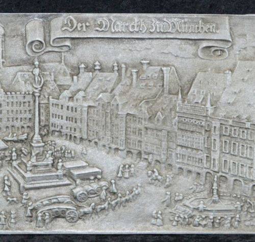 HEAVY GERMAN PEWTER WALL PLAQUE - VINTAGE - from SUEZYT