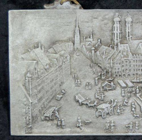 HEAVY GERMAN PEWTER WALL PLAQUE - VINTAGE - from SUEZYT