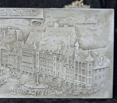 HEAVY GERMAN PEWTER WALL PLAQUE - VINTAGE - from SUEZYT