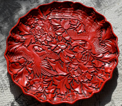 RESERVED FOR CULL1NGWORTH CHINESE CINNABAR PLATE - from SUEZYT