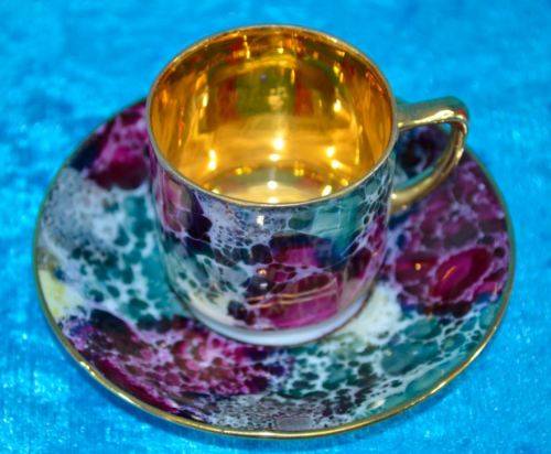 reserved for Vici COFFEE SET ANTIQUE LUSTER WARE CZECH 18 PIECE DEMITASSE  - from SUEZYT