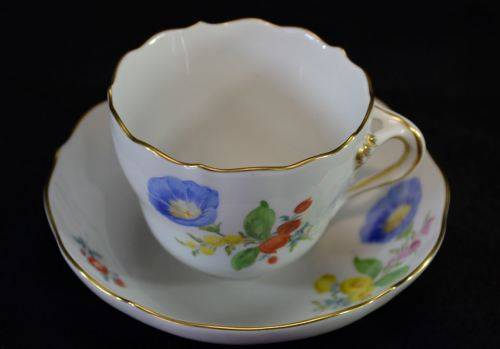 ANTIQUE MEISSEN FLORAL DEMITASSE DUO (#1) - from SUEZYT