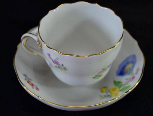 ANTIQUE MEISSEN FLORAL DEMITASSE DUO (#1) - from SUEZYT