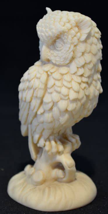 A. SANTINI  ALABASTER OWL FIGURINE - ITALY  - from SUEZYT