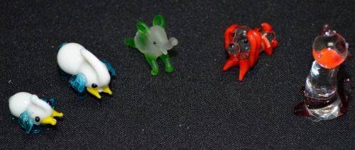 5 MINIATURE VENETIAN GLASS ANIMALS - from SUEZYT