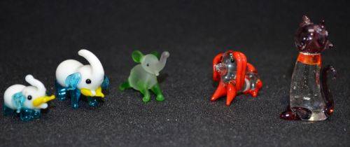 5 MINIATURE VENETIAN GLASS ANIMALS - from SUEZYT