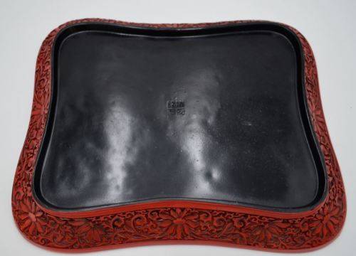 LARGE CHINESE CINNABAR LACQUER TRAY - from SUEZYT