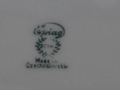 CZECH EPIAG PLATE - COBALT WITH PINK FLORAL - from SUEZYT