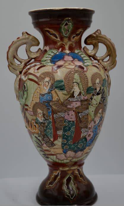 PAIR OF JAPANESE SATSUMA MORIAGE VASES-  from SUEZYT