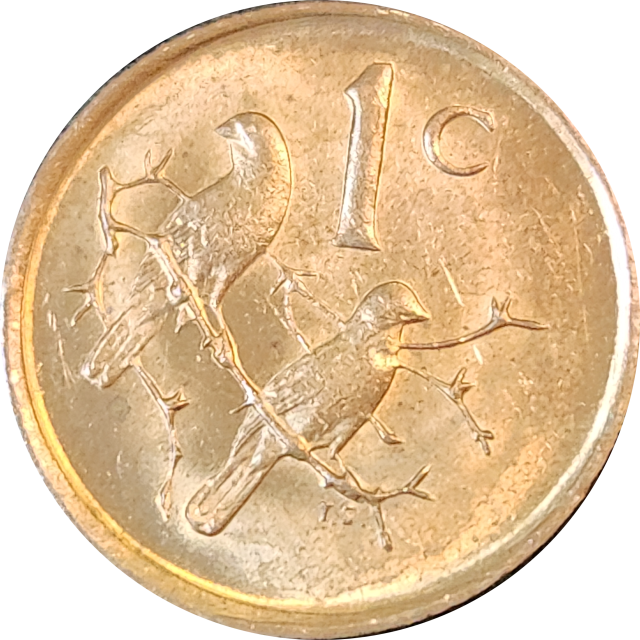 1989 - 1 (ONE) CENT  - BRONZE - KM#82 - Bilingual with Sparrows - RED - In Awesome condition !