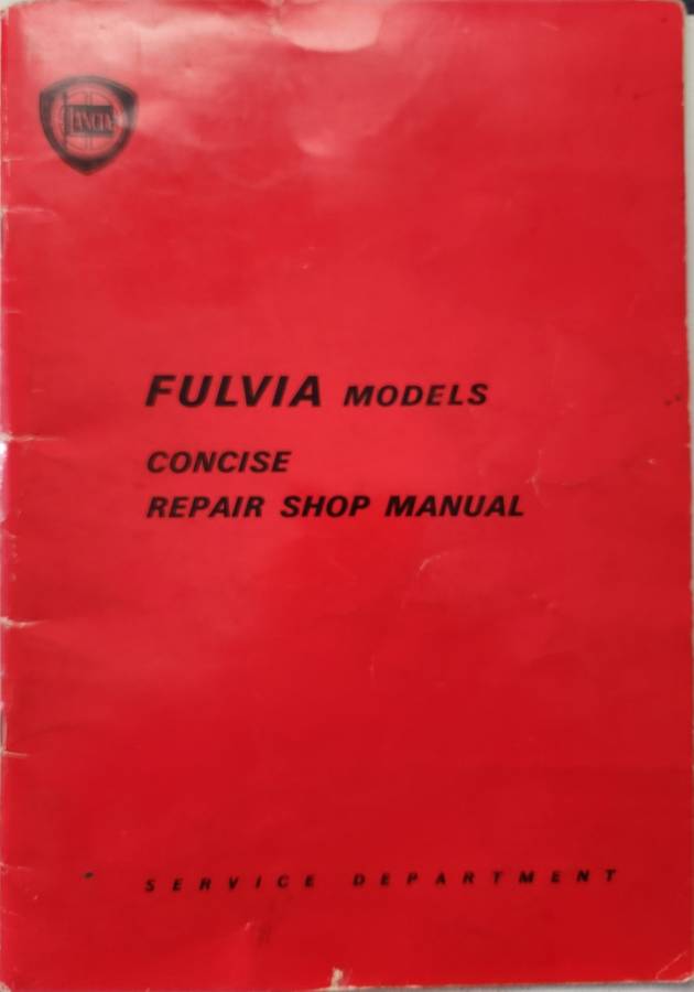 Lancia FULVIA Repair Shop Manual