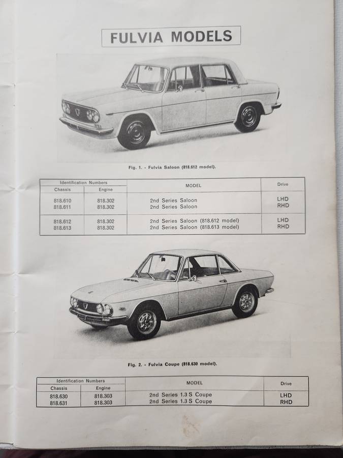 Lancia FULVIA Repair Shop Manual