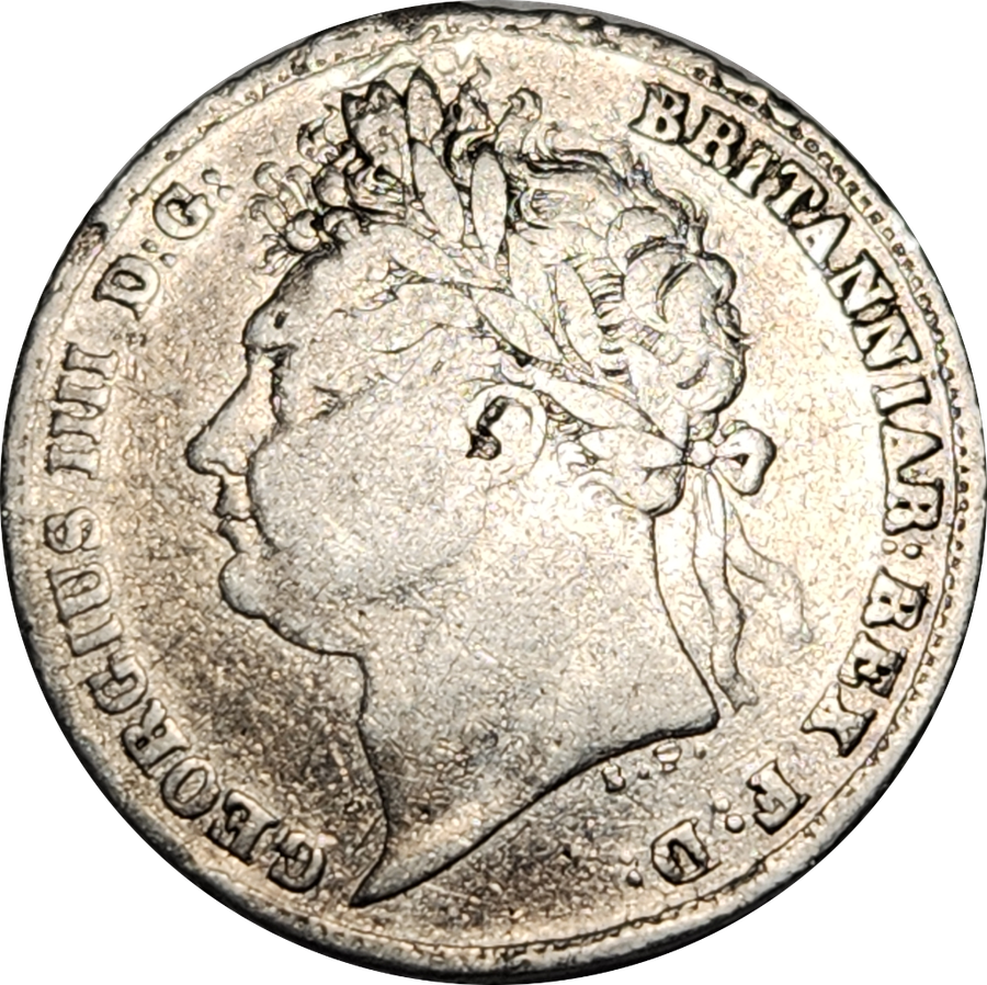 6 (SIX) PENCE - 1824 - Silver - Good Condition - Old Coin !