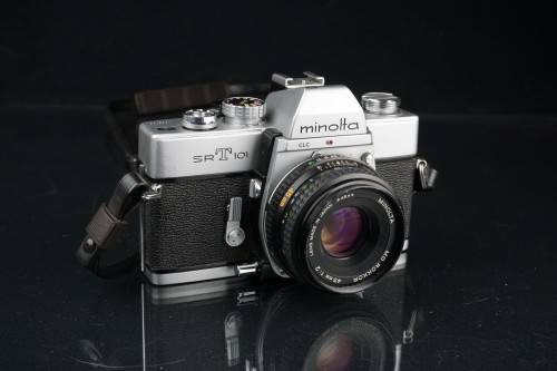 Legendary Minolta SRT101 35mm SLR with Minolta 45mm F2 pancake lens **Great Condition**