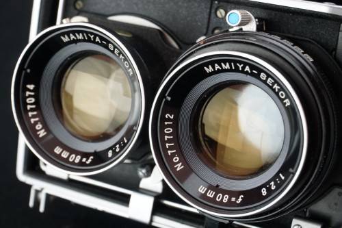 Mamiya C33 120 Film TLR Camera with 80mm Blue Dot and 65mm Lenses  **Great Condition**