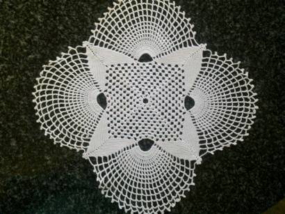 Fine white cotton crochet doilie 23cm