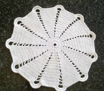 Soft white cotton crochet doilie 21cm
