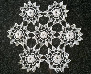Decorative dainty Irish crochet doilie 30cm