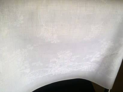 Two extra large vintage Damask linen dinner serviettes