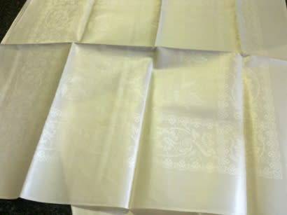 Six perfect Irish linen large dinner serviettes 55cm square never used!