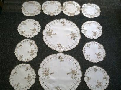 Collection of Madeira linen doilies
