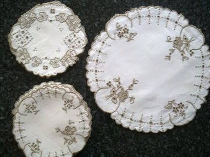 Collection of Madeira linen doilies