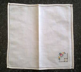 Six beautiful ivory linen hand embroidered lunch napkins