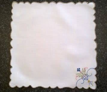 Eight lovely vintage hand embroidered linen lunch napkins